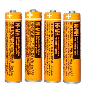 4 Pack NI-MH Rechargeable AAA Batteries 1.2V 550mAh HHR-55AAABU AAA Battery for Panasonic Cordless Phones