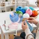 Yocrefun Electric Yarn Winder, Automatic Yarn Ball Winder for Crocheting & Knitting, Stepless Speed, Easy to Use, Efficient Large Capacity Yarn Cake Maker, Ideal Gift for Yarn Lovers (Pink)