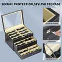 AUTOARK Leather 24 Piece Eyeglasses Storage and Sunglass Glasses Display Drawer Lockable Case Organizer,Black,AW-095