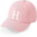 Baseball Cap with Init ial Vintage Adjustable Sunflower Letter Sun Hat Fishing Hats,2025 Retirement Hat Giftss for Women Men (Pink)
