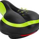 TONBUX Comfortable Bike Seat for Men & Women, Memory Foam Bike Saddle with Dual Shock Absorbing Ball, Universal Fit Bicycle Seat for Stationary, Mountain, Road, Cruiser, Electric Bike (Green)