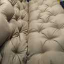 Durable Extra 5" Thick Outdoor Swing Cushions Waterproof 60 inch 3 Seater Replacement Porch Swing Cushions with Backrest Fade-Resistant for Outdoor Patio Long Bench Furniture (Khaki)