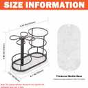 Toothbrush Holder Stand for Bathroom, Metal Toothbrush Organizer with Marble Base, Toothbrush Storage Collection for Family, Suitable for Home Hotel Countertop Vanity (Medium, Matte Black)