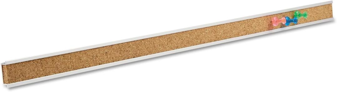 Quartet Bulletin Bar Pin Strip Cork Board 48" x 1", For Classroom, Office, Cubicle, Aluminum Frame (Z2006)