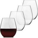 Libbey Signature Red Wine Glasses Set of 4, Elegant, Dishwasher Safe Glass Stemless Wine Glasses, Elegant Wine Glasses for Weddings, Birthdays & More (18 Ounces)