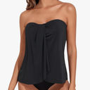 Tempt Me Two Piece Tankini Bathing Suits for Women Halter Bandeau Swim Top with Bottom Flyaway Tummy Control Swimsuit XXL