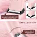 2 in 1 Women Electric Shaver - Dual Head Bikini Trimmer for Women Waterproof Wet & Dry Use Body Hair Trimmer and Facial Hair Remover, Painless Razors for Bikini Underarm Leg Arm Body Face, Pink