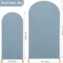 Set of 2 Wedding Arch Stand Cover Round Top Spandex Fitted Arch Cover for Baptism Birthday Party Baby Shower Wedding Arch Stand Decoration7.2FT, 6FT, Dusty Blue