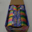 Liberty Imports 6 Pack: Large Magic Rainbow Coil Springs - 4" Classic Plastic Neon Plastic Walking Spring Toy, Bulk Kids Novelty Party Favor Supplies