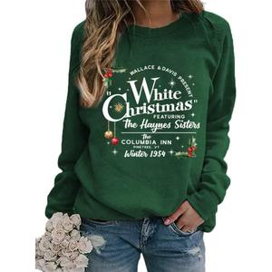 Ykomow Snowman Wine Cheers Sweatshirts Women Long Sleeve Christmas Graphic Tees Funny Xmas Tops (XX-Large, 2-green)