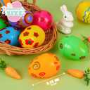 JOYIN Toy 36 PCs Plastic Printed Bright Easter Eggs, Over 3.15'' Tall Fillable Empty Eggs Bulks for Easter Hunt, Basket Stuffers Fillers, Classroom Prize Supplies, Filling Treats and Party Favor