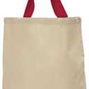 Promotional Priced Canvas Tote Bag W/Color Handles Art Craft Blank Tote.5