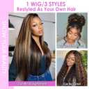 Vemalin Highlight Ombre Lace Front Wig Human Hair Body Wave Lace Front Wigs Human Hair Pre Plucked 13x4 1B/30 Brown Highlight Wig 200 Density Colored 26 Inch Balayage Wigs for Women