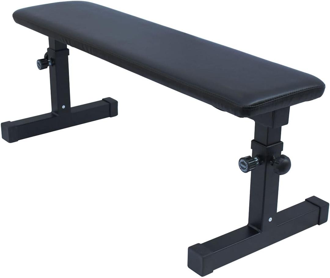 Flat Weight Bench Utility Workout Adjustable Height Bench for Strength Training Exercise & Fitness