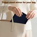 2 x gogofree Foldable Desktop Mirror, 8"  6" Adjustable Angle Makeup Mirror with Stand, Black Small Mirror for Travel Camping and Home (Black)