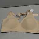 OEAK Womens Deep V Bras Wireless Comfortable Bra Supportive No Underwire Bras Tshirt Push Up Bralettes Plunge Seamless Bra (Medium, Dark Beige)