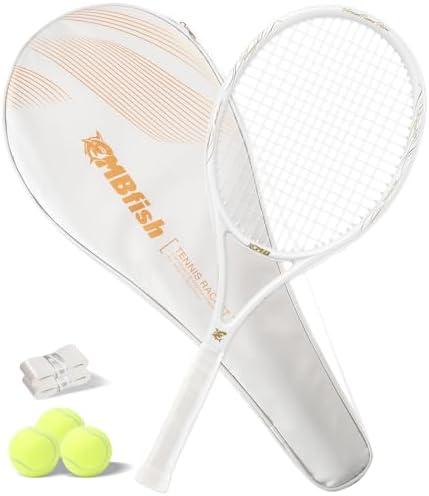 MBFISH Tennis Racket - Super Value Set with Pre-Strung, Comfortable Handle, 27'' Tennis Racquet for Adults, Includes Balls