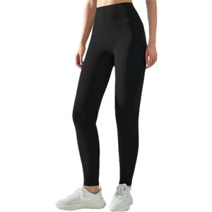 No Front Seam Leggings for Women High Waisted Tummy Control 25" Buttery Soft Gym Workout Yoga Pants (X-Small-Large, Black)