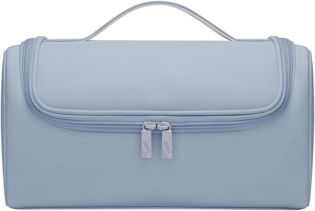 BUBM Travel Case Compatible with Dyson Airwrap Complete Styler and Attachments, Portable Storage Bag with Metal Hanging Hook for Airwrap All Models, Long Barrel, Hair Curler Accessories (Blue)