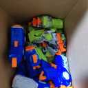 Seenelling 16 Set Tactical Party Supplies Gun Themed Party Favors Kit Included Toy Guns, Wrist Belt Band, Foam Bullets, Safety Glasses, Face Mask Birthday Gift (Blue,Green)