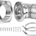 Magnetic Dryer Vent Coupling Connector Kit DV180 - Airtight Seal Quick Connect System with 4" Aluminum Duct Hose & Clamps for Easy Cleaning & Maintenance