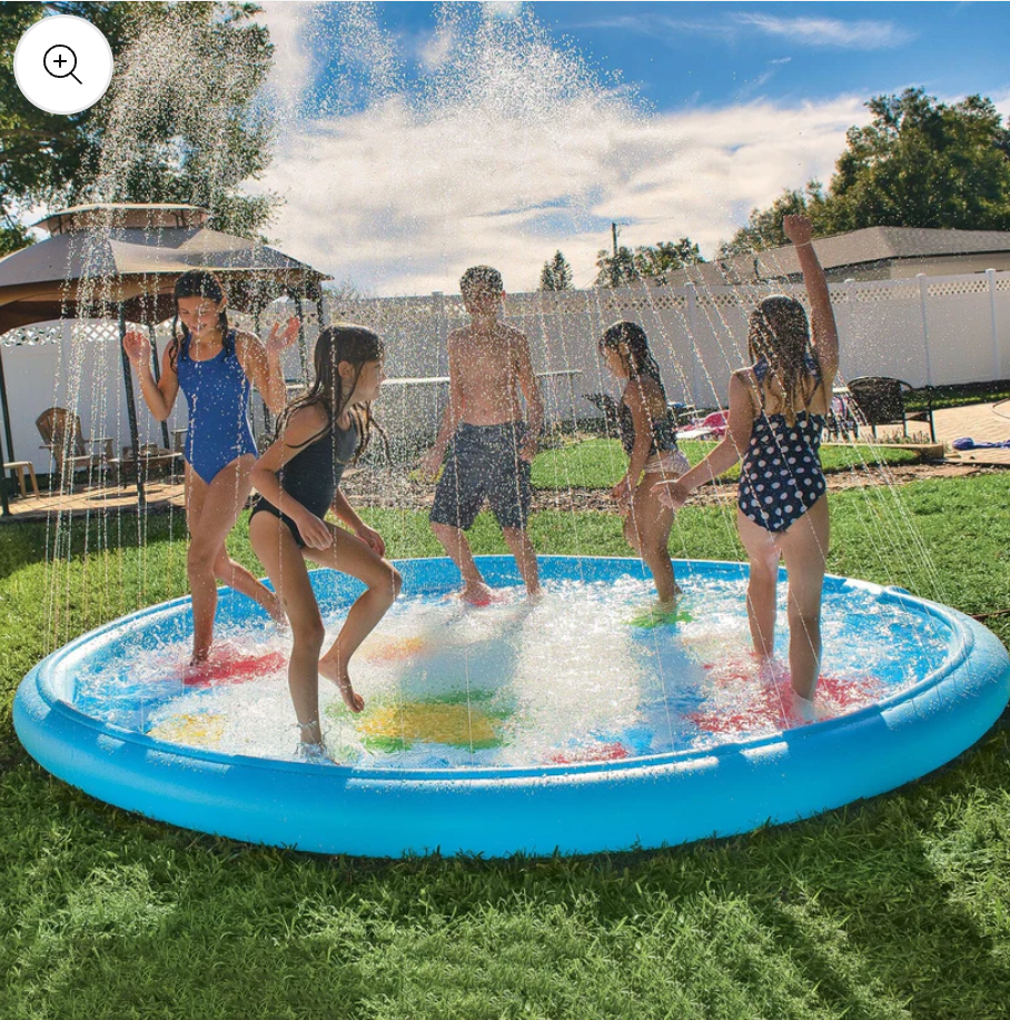 Poolsider 

UNDER THE SEA 10 FT DIAMETER INFLATABLE SPLASH PAD WADING POOL WITH SPRINKLER