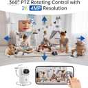 SYMYNELEC 5GHz Security Camera Indoor: 2K Baby Monitor with Phone App - Pet Camera with Speaker for Dog/Cat Owners - AI Motion Detection One-Touch Call Auto Tracking IR Night Vision TF/Cloud Storage