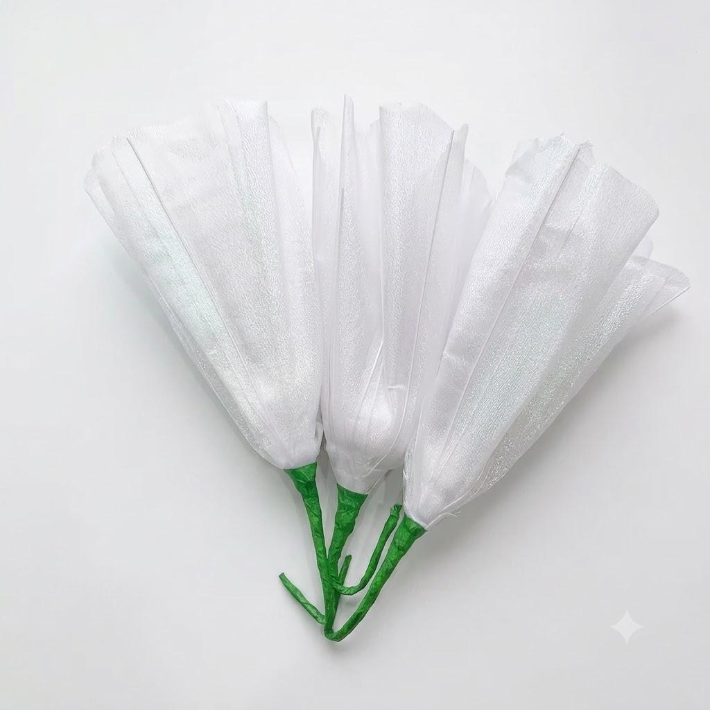 Sheer Mesh Artificial Flower Heads 4 Pack
