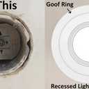 Lighting Labs 12 Pack Matte White Goof Trim Ring for 8" Inch Recessed Can Lighting Down Light, Outer Diameter 8.6 Inches, Inner Diameter 6.2 Inches