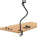 Microphone Arm Stand Long 20.5'' Sturdy Gooseneck Mic Stand Adjustable Microphone Arm Stand Microphone Holder Flexible Stand Black Podium Compact Mic Arm for Desk Traveling