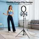 yAyusi Vlogging Kit for iPhone/Android, 78" Extendable Tripod Stand with Magnetic Microphone/Ring Light/Phone Clip/Remote Control, YouTube Starter Kit for Video Recording, Live Streaming