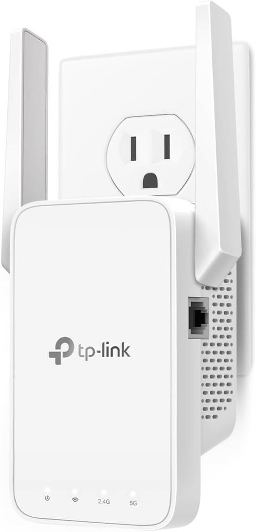 TP-Link AC1200 WiFi Extender, 2025 Wirecutter Best WiFi Extender, 1.2Gbps Home Signal Booster, Dual Band 5GHz/2.4GHz, Up to 1600 Sq.ft and 32 Devices, EasyMesh Compatible, One Ethernet Port (RE315)