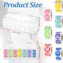 3500 Pcs Size Stickers Labels with 1 Pcs Acrylic Label Dispenser Clothing Size Sticker Label Color Round Self Adhesive Apparel Labels Stickers for T Shirt Skirt Retail 7 Sizes (XS S M L XL 2XL 2XL)