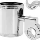 Zreneyfex 200 Chrome Handlebar Mount Motorcycle Metal Cup Holder Rotate 360 Degrees