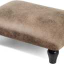Small Foot Stool Ottoman with Stable Wood Legs Upholstered Footstool Padded Foot Rest Step Stool for High Beds Seat Chair Couch Sofa Patio Bedroom Living Room Office (16x11)