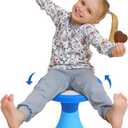 Kids Wobble Stool, 360 Rotatable Children Swivel Chair with Color Block Design, 100KG Load Bearing, for Home and Classroom Learning, Ages 6+ (Blue)