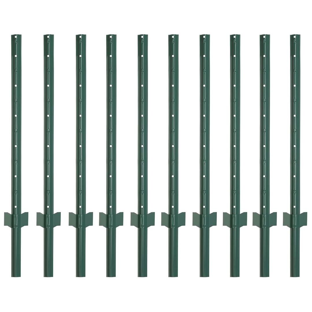 4 Feet Fence Posts Sturdy Duty Metal Fence Post, No Dig Garden U Post for Wire Fencing Steel Post for Yard, Outdoor Wire, Pack of 10