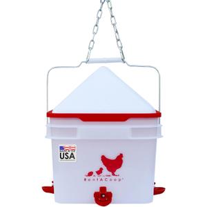 RentACoop 2 Gallon Chicken BPA-Free Plastic Bucket Waterer Set with 4 Horizontal Nipples - Center Placement