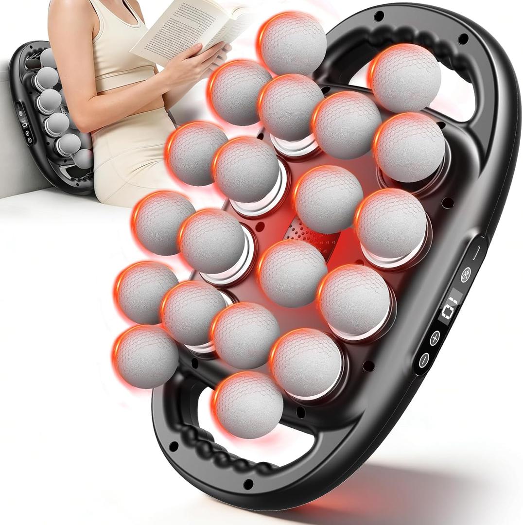 20-Head Massage Gun Deep Tissue, 9 Modes & 9 Intensity Levels Body Percussion Muscle Massager, Quiet Electric Handheld Massage Tools for Neck, Back, Shoulder, Waist, Leg, Feet, Daily Relaxation (Grey)