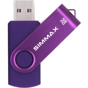 SIMMAX 32GB Memory Stick USB 2.0 Flash Drives Swivel Thumb Drive Pen Drive (32GB Purple)