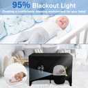 Poudee Pack n Play Blackout Cover Travel Crib Blackout Cover Breathable Blackout Tent for Travel Crib Portable Stretchy Netting Cover