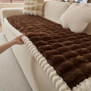 Couch Covers for Pets Washable Sofa Covers for Dogs Cats Anti-Slip Sofa SlipCover for 3-4 Cushion Couches Pet-Friendly Furniture Protector Covers for Living Room (27.6" x 71", Brown)