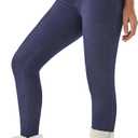 Women Sherpa Lined Leggings Soft Clouds Fleece Tights Winter Warm Thermal Thick Cashmere Pants High Waist (Medium, Blueno Pockets)
