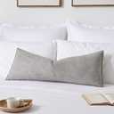 Kevin Textile 14x36 Inch Long Lumbar Cover 1 Pack Soft Boucle Textured Decorative Waterproof Rectangle Cushion Elegant Accent Pillows for Couch Sofa Chair Bed Home Decor Indoor Outdoor Light Grey