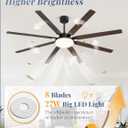Fanbulous 72 inch Large Ceiling Fans with Lights and Remote, 27 W LED light