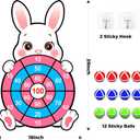 Easter Games for Kids, Large Easter Basket Essentials Dart Board Toy Gifts for Kids Family Teens Boys Girls Toddlers, Happy Party Decorations Centerpieces Party Favor with 12 Stick Balls, 12 inches to 18 inches , small
