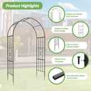 Garden Arch - 87"(H)*47"(L), Rust-Resistant and Sturdy Metal Garden Arbor, Trellis for Climbing Plants Outdoor, Use for Backyard, Patio, Lawn and Wedding Decorations（20MM Pipe）, 87"*47"*22.5"