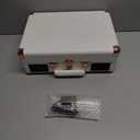 Vinyl Record Player Bluetooth Vintage 3-Speed Portable Suitcase Turntables with Built-in Speakers, Belt-Driven LP Player Support USB Recording AUX-in RCA Line Out Headphone Jack, White (White Rose Gold)