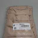 Smiry Waterproof Pu Leather Seat Covers for Dining Room Chairs Set of 6, Stretch Fit Removable Washable Kitchen Chair Seat Slipcovers Protector, No Rear Covers, Khaki