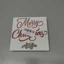 5 Inches Funny Xmas Wooden Sign, Christmas Decorations, White Minimalist Merry Christmas Bless Quote Wood Plaque With Metal Support, Living room, Bedroom,Dining room Decoration - A13